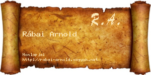 Rábai Arnold névjegykártya