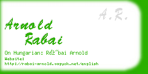 arnold rabai business card